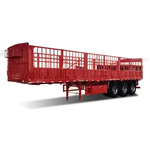 Chinese Brand 50t 80t 40ft 3 Axles Fence Cargo Trailer On Sale
