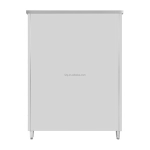 Stainless Steel Storage Cabinet With 4 <b>Shelves</b> And <b>Sliding</b> Doors For Kitchen Use - Product Image 4