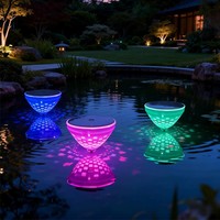 Lampe flottante solaire LED d'extérieur, projecteur lumineux creux pour bassin, décoration de cour, éclairage paysager de piscine