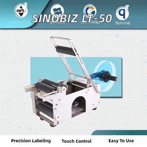 Machine d'étiquetage semi-automatique électrique SINOBIZ LT-50 pour bouteilles de vin, plate, de bureau, avec moteur central, pour métal, verre, papier, bois - Product Image 2
