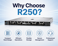 Untuk Server Komputer Rak PowerEdge R250 dengan Prosesor Intel Xeon E dan Sistem Manajemen Jarak Jauh IDRAC9