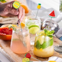 Agitateur à Cocktail réutilisable en forme de fruit en acier inoxydable