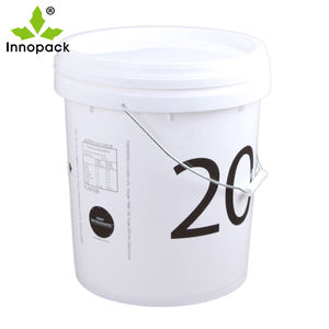 Seau à peinture blanc de 20 <span class=keywords><strong>litres</strong></span> avec poignée, seau vide de 5 gallons, baril en <span class=keywords><strong>plastique</strong></span> avec couvercles - Product Image 4