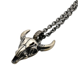 Pendentif année 925 en forme <span class=keywords><strong>de</strong></span> crâne <span class=keywords><strong>de</strong></span> vache, Unique, argent, bijou Hip Hop, pendentif pour hommes - Product Image 1