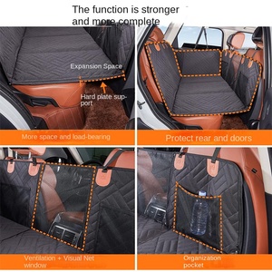 Material Oxford, hamaca para coche para mascotas, asiento trasero, Perrera de viaje para perros, almohadilla dura para coche, cubierta para asiento trasero con patrón de animales para gatos - Product Image 4