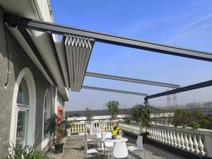 Động cơ ngoài trời có thể thu vào mái không thấm nước PVC pergola nhôm Điện tán gấp mái hiên che nắng mái hiên tự động - Product Image 5