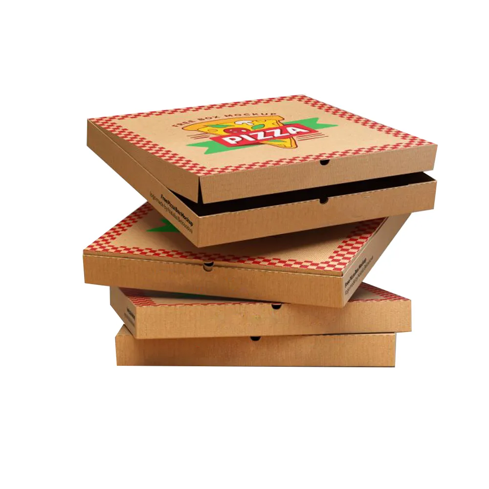 Üretici özel baskılı taşınabilir geri dönüşümlü oluklu teslimat Pizza ambalaj kutuları
