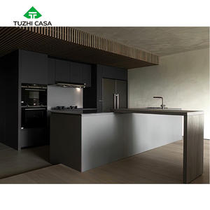 Îlot de cuisine TUZHI <span class=keywords><strong>CASA</strong></span> écologique, extensible, mobile, en <span class=keywords><strong>bois</strong></span>, marbre, fibre de verre, acier inoxydable, avec armoires, robinet - Product Image 1