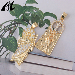 Công giáo Saint Jude Figaro phong cách 18K vàng mạ đồng thau Mặt dây chuyền với pha lê & rhinestone vòng cổ - Product Image 2