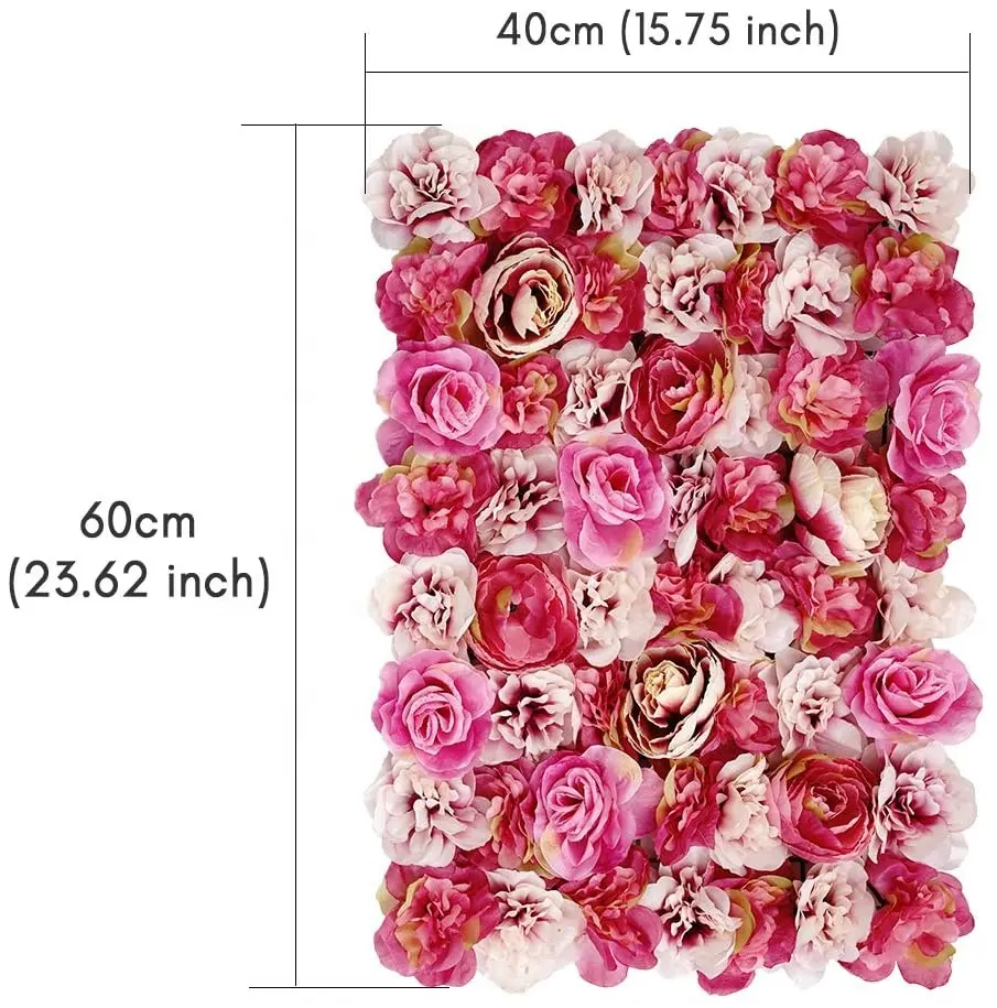 Rose Flowers Wall Wedding Decor Artificial Hanging Wall Screen Romantic Floral Backdrop Hedge Home Decor Wedding Party Photo