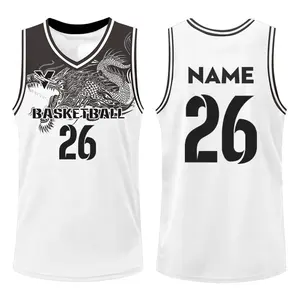 Custom Full Sublimation 100% Polyester Print Logo Mens Basketball Shirts Mesh Fabric Basketball Uniform Top For Adults W1107