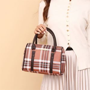 2025 High Quality Women PU Tote 6-Piece Bag Durable Zipper <b>Large</b> Capacity Plaid Handbag Sling Bag <b>Purse</b> Set - Product Image 6