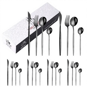 <span class=keywords><strong>Set</strong></span> di posate in acciaio inossidabile <span class=keywords><strong>titanio</strong></span> nero e oro da 24 pezzi, molto venduto, con <span class=keywords><strong>coltelli</strong></span>, forchette e cucchiai lucidati a specchio, con scatola portatile. - Product Image 3