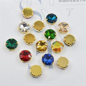 Multisize đầy màu sắc bốn góc vàng Claw tinh thể rõ ràng Vòng đá quý may trên <span class=keywords><strong>Rhinestone</strong></span> 8mm - Product Image 5