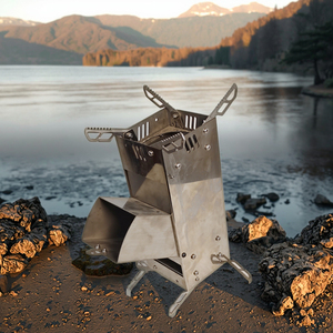 Fornello Rocket Portatile Pieghevole in Acciaio Inox per Campeggio, Escursionismo e Barbecue a <span class=keywords><strong>Legna</strong></span> - Product Image 2