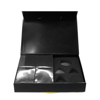 Boîte cadeau noire haut de gamme à rabat rigide pour kits de beauté haut de gamme et emballages de marques cosmétiques de luxe