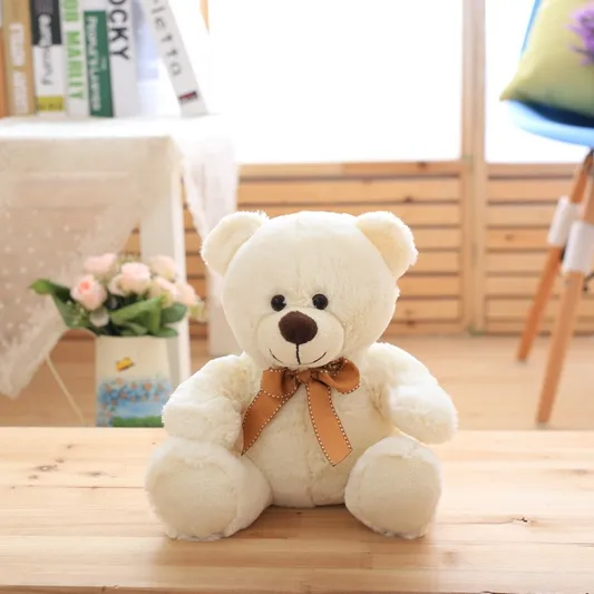 2022 Shanghai 8.5 Inch plush Super soft stuffed white teddy bear