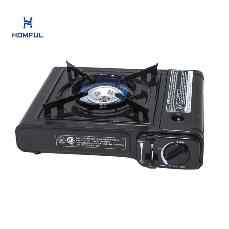 HOMFUL Garden Automatic Ignition Stove Portable Butane Outdoor Camping Gas Stove with Carrying Case