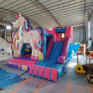 Château gonflable KUBIXION, modèle en tissu maillé KU-465, grande taille, toboggan et trampoline pour 6 personnes, aire de jeux extérieure pour enfants - Product Image 2