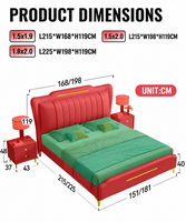 Ensemble de lit rembourré populaire en gros, matériau de revêtement design en cuir écologique et durable, lit moderne King Size pour hôtel, vente chaude