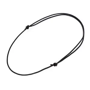 100pcs Adjustable Choker Necklace Genuine Black Wax Leather Knot Sliding Cord For Jewelry Making Findings