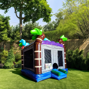 Nouveau design 13 * 13ft château gonflable enfants fête palmier maison de rebond enfants château videur - Product Image 2
