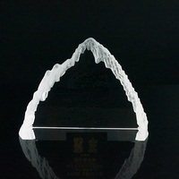 Trophée en verre cristal transparent gravé au laser 3D personnalisé de haute qualité, respectueux de l'environnement, avec sablage, pour cadeaux d'affaires