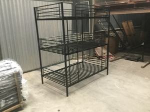 Literas triples de metal baratas de alta calidad para niños y adultos, literas de dos pisos de hierro, tres camas individuales separadas - Product Image 2