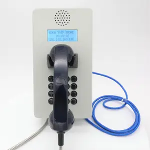 هاتف محمول صناعي مزود بلوحة مفاتيح ضد التلفونات المفترسة طراز KNZD-05 مزود بخاصية VoIP للطوارئ مع شاشة عرض LCD وشبكة IP ومعالج POE حاصل على شهادة CE