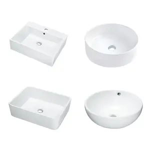 Cupc White Sink Künstliche Waschbecken Schrank Indische kleine Keramik und Becken mit Sockel