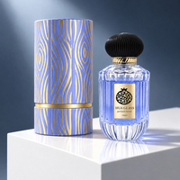 Flacon en verre vide personnalisé de haute qualité 30ml 50ml 100ml, design créatif à rayures, couvercle blanc ou noir, flacon de parfum en verre, boîte cadeau