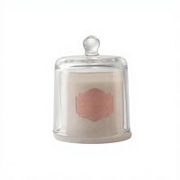 Cloche en verre pour bougie parfumée, cloche en verre avec couvercle, décoration parfumée pour la maison, cadeau, vente en gros, OEM, ODM, fournisseur de marques privées