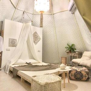 Tienda de campaña tipo yurta de doble capa, impermeable, de tela Oxford, para las cuatro estaciones, con un dormitorio, refugio para acampar al aire libre. - Product Image 1