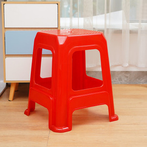 Thickened Plastic <b>Stool</b> 48cm Tall Square Red Polypropylene For Home <b>Workshop</b> Children Adults - Product Image 5