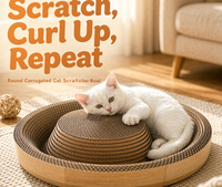 Griffoir pour chat de luxe en carton ondulé haute densité, planche de repos ronde, protecteur de meubles en carton recyclable