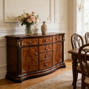 Meuble de <span class=keywords><strong>rangement</strong></span> royal français personnalisé, armoire de salon de luxe, placage en acajou, buffet en bois massif avec tiroirs - Product Image 1