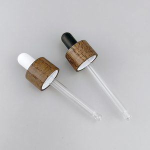 Nhỏ giọt bằng gỗ bao bì mỹ phẩm nắp gỗ tinh dầu chai thủy tinh nhỏ giọt Pipette đen 18 mét tre mỹ phẩm nhỏ giọt - Product Image 1