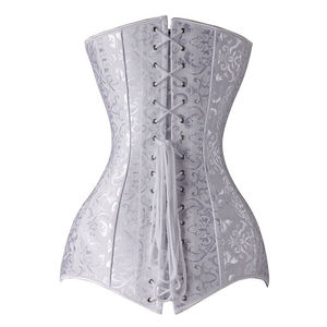Corsé Gótico Blanco Ecowalson, Corsé Largo, Corsé Sobrepecho, Corsé con Varillas de Acero en Espiral, Cincher de Cintura, Tallas Grandes XS-6XL - Product Image 2