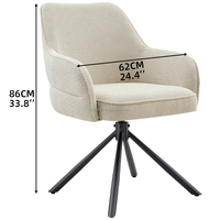 Chaises de salle à manger modernes en tissu bouclé, durables, 2 pièces/carton, vente en gros 360 °   Chaises de salle à manger pivotantes avec capacité de charge (≥150 kg)