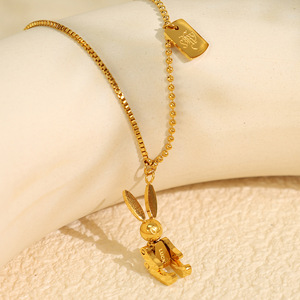 สร้อยคอไทเทเนียมรูปกระต่ายกลไก สร้อยคอทองคำสำหรับผู้หญิง สร้อยคล้องเสื้อไหมพรม  คอลเลคชั่นฤดูใบไม้ผลิ/ฤดูใบไม้ร่วง ปี 2025 - Product Image 2