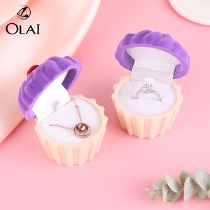 Stock gâteau forme <span class=keywords><strong>flocage</strong></span> velours cadeau proposition cadeau enfant bague pendentif chaîne bijoux boîte emballage - Product Image 3