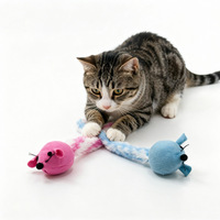 Jouet pour chat en peluche avec longue queue, jouet interactif à mâcher, jouet réaliste pour chatons et chats d'intérieur