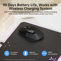 Souris sans fil multi-appareils Rapoo MT760, trois modes, 11 boutons programmables, 4K DPI, rétroéclairage LED pour jeux, ergonomique, rechargeable