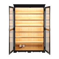 Vitrine à cigares en verre sur mesure, humidor à cigares, éclairage LED moderne, armoire à cigares en bois verrouillable, vitrine de magasin