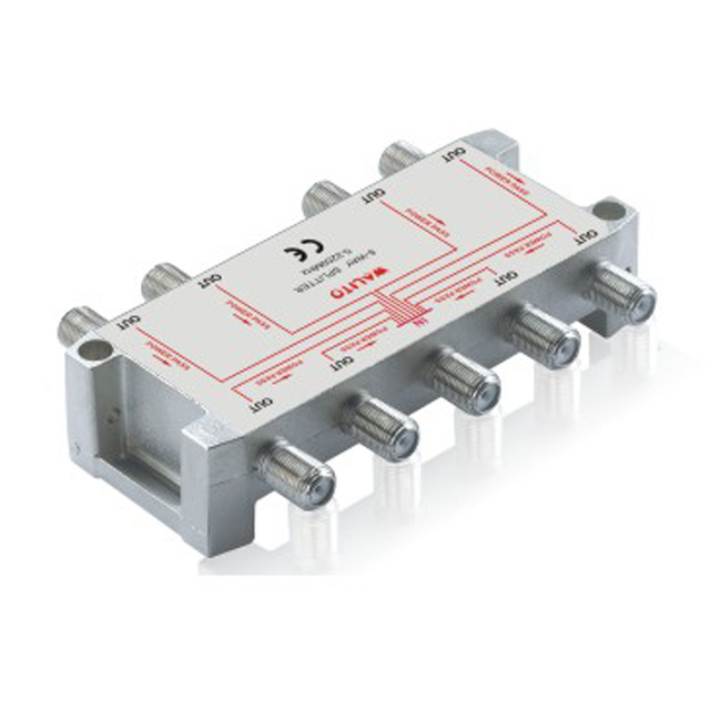 8-Way RF Splitter with Frequency Range 5-2400MHz All Port Power Pass