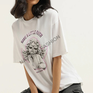 เสื้อยืดผู้หญิงแฟชั่นทันสมัย ผลิตจากผ้าฝ้าย 100% เป็นมิตรกับสิ่งแวดล้อม เหมาะสำหรับใส่เที่ยวสบายๆ คุณภาพรับประกัน ราคาสุดคุ้ม ขายส่ง รับผลิตแบบ OEM จัดส่งทั่วโลก - Product Image 5