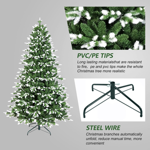 Árbol de Navidad Artificial con Puntas Blancas de PE y PVC, con Base, para Decoración del Hogar (Envío desde EE. UU.) - Product Image 2