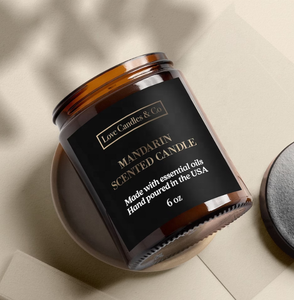 Étiquette personnalisée en papier kraft imprimée sur mesure avec design personnalisé, couvercle anti-poussière pour bougie avec avertissement et pelliculage. - Product Image 6