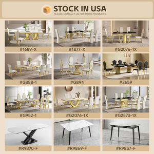 Muebles de Cocina Modernos de Acero Inoxidable, Diseño Italiano Elegante, Juego de Comedor de Lujo de Alta Gama para Villa con <span class=keywords><strong>8</strong></span>/10 Sillas - Product Image 6