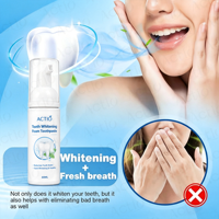 Mousse dentifrice blanchissante à la menthe, nettoyage en profondeur, éliminateur de taches, format voyage, produit d'hygiène bucco-dentaire